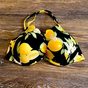 Adorable lemon print bikini top